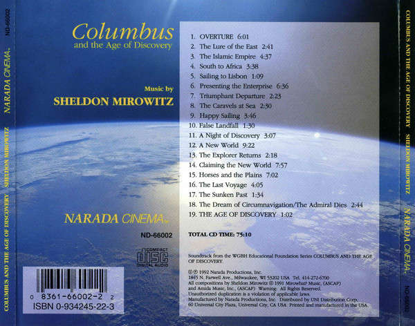CD - Sheldon Mirowitz - Columbus And The Age Of Discovery