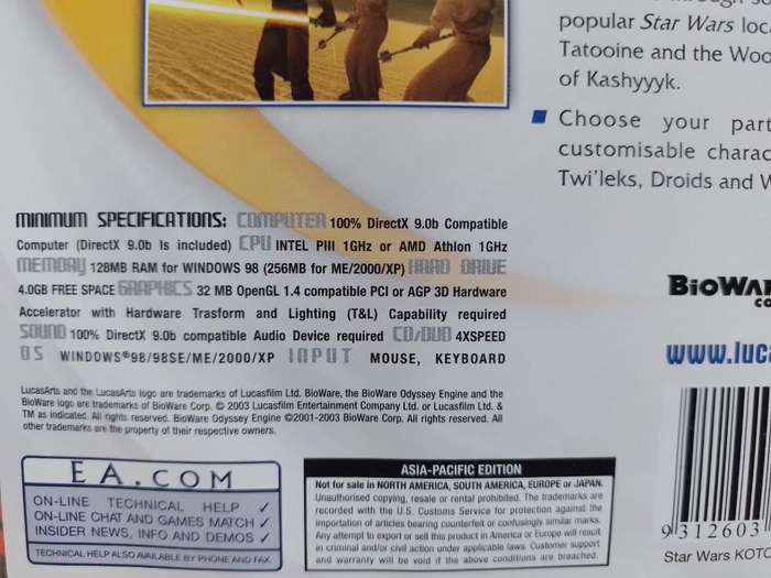 PC - Star Wars Knights of the Old Republic - EA Classics