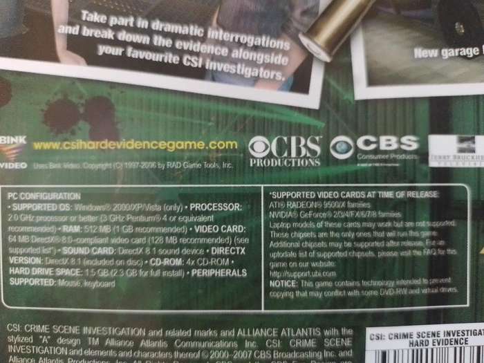 PC - CSI: Crime Scene Investigation - Hard Evidence - Super Hits