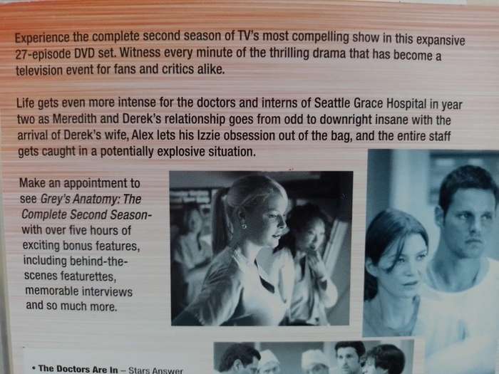 DVD - Grey's Anatomy - The Complete Second Season