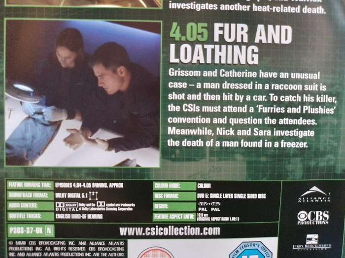 DVD - CSI Crime Scene Investigation - Disc 37