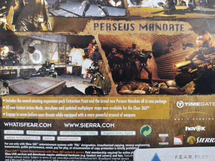 Xbox 360 - Fear Files