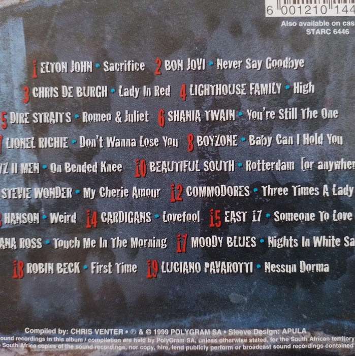 CD - Various - The One And Only Love Songs Album - STARCD 6446