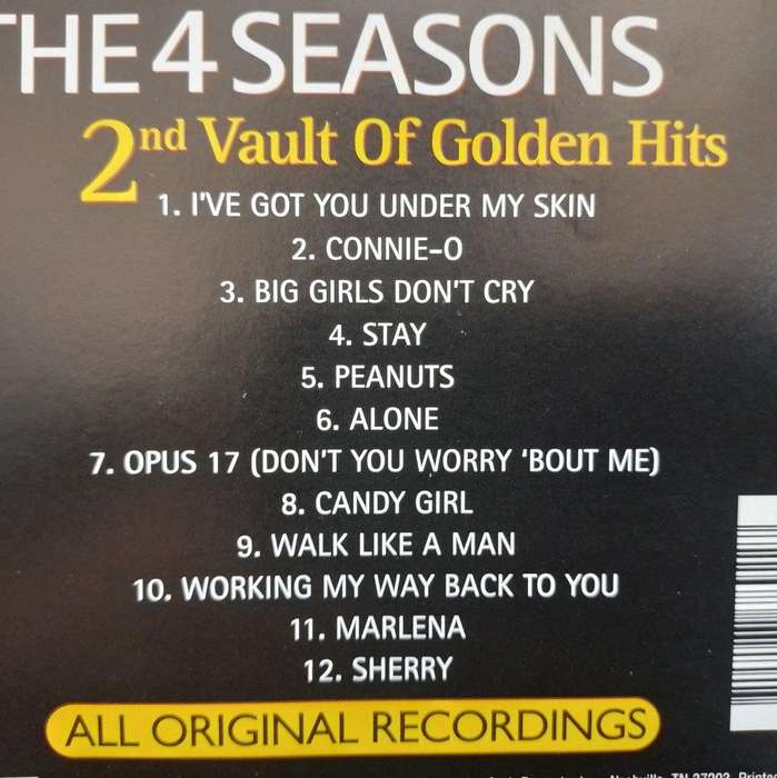 CD - The Four Seasons - 2nd Gold Vault of Hits
