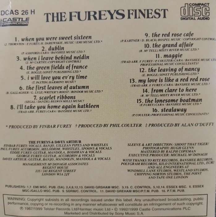 CD - The Fureys - The Fureys Finest