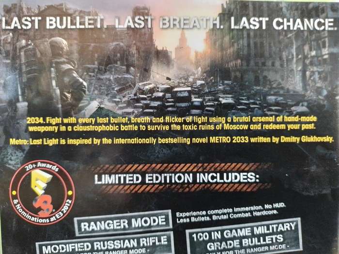 Xbox 360 - Metro Last Light Limited Edition