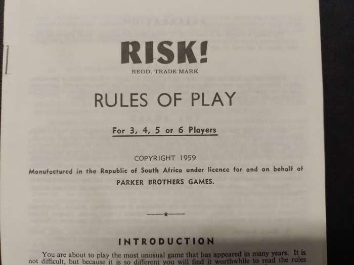 Vintage Risk - Manhattan Parker Brothers