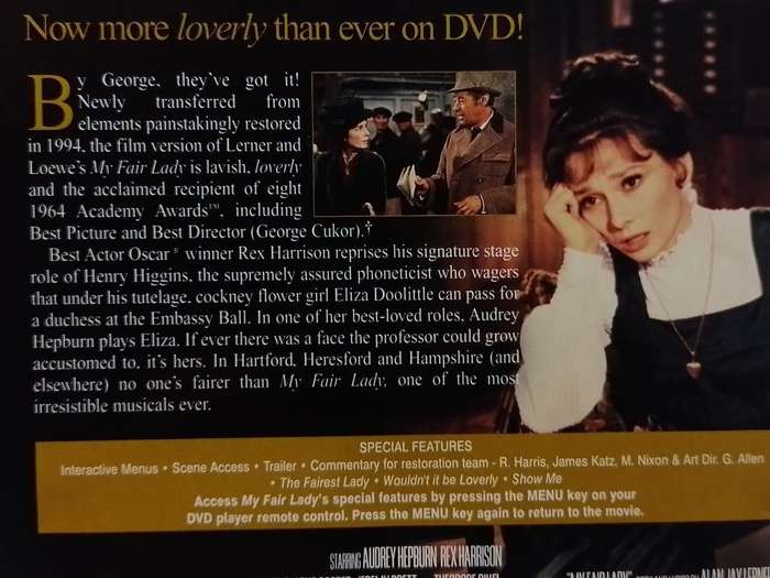 DVD - My Fair Lady Audrey Hepburn Rex Harrison