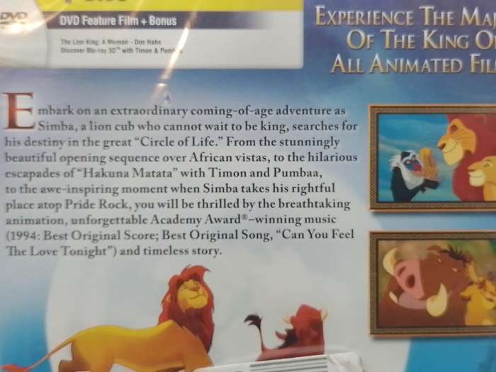 DVD - Disney The Lion King (New Sealed)(NOS)