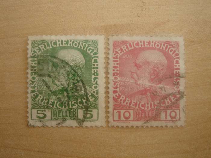 1908 Austria - Kaiser Franz Josef 5,10 Heller used, stamped