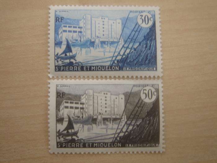 1955 St. Pierre et Miquelon - Le Frigorifique SG399,401 mint, hinged