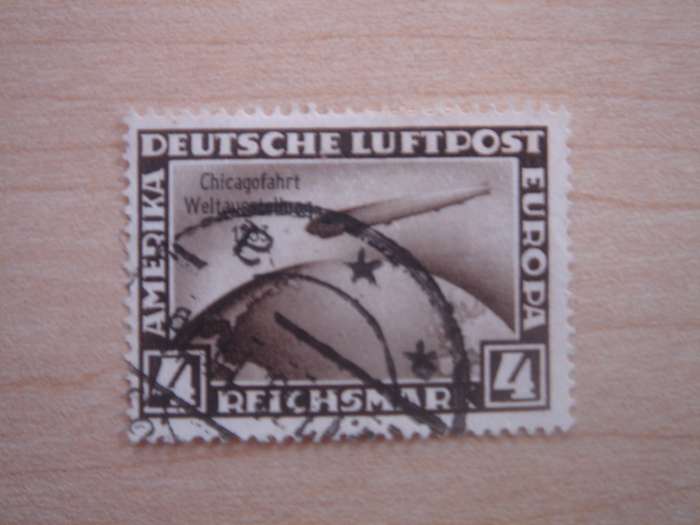 1933 Deutsches Reich MiNr 496-498 used, stamped - Zeppelin Set `Chicagofahrt`