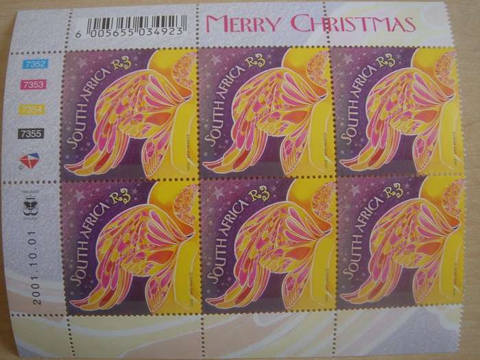 2001 RSA - Christmas R3 Control Sheet of 6 MNH