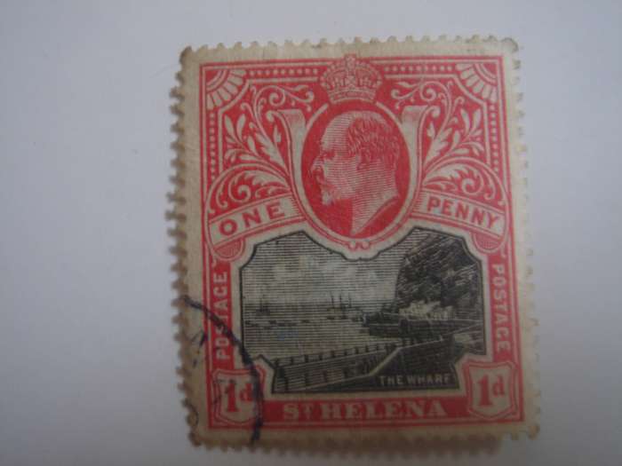 1902 St. Helena SG54 - 1d used, stamped