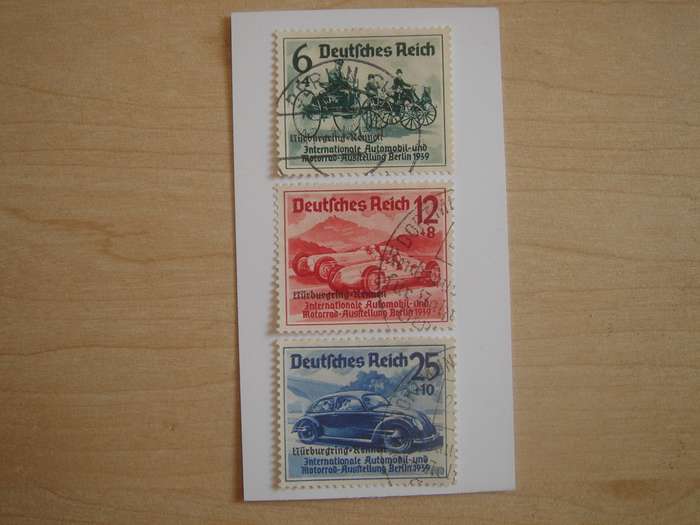 1939 Deutsches Reich MiNr 695-697 used, stamped optd 'Nuerburgring-Rennen'