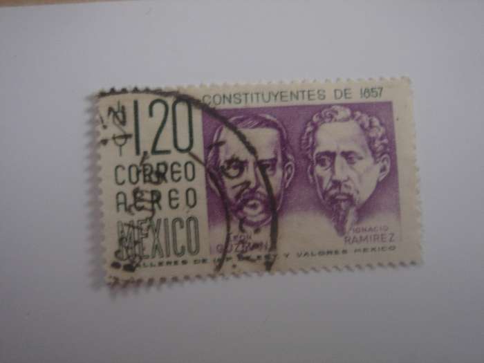 1956 Mexico - Air SG950 Guzman & Ramirez $1.20 used, stamped