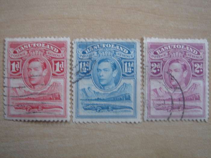 1938 Basutoland - King George VI - SG19-21 used, stamped