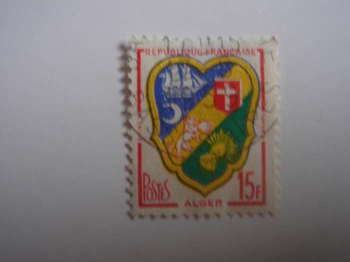 1958 France - Coat of Arms 'Alger' 15 F used, stamped