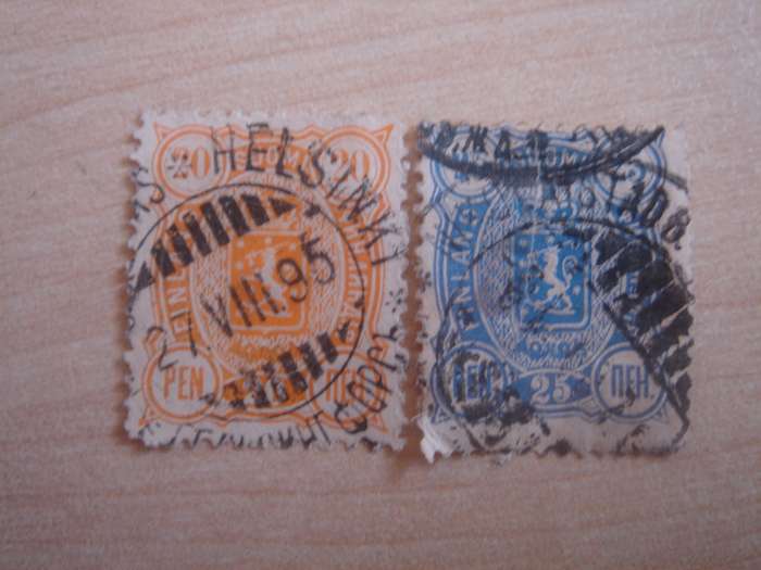 1889 Finland - Numerals SG150-151 used, stamped