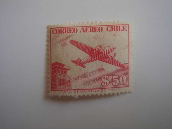 1956 Chile - Air SG456b - $50 mint, hinged