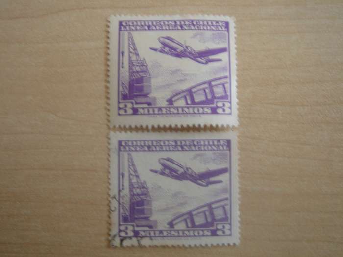 1960 Chile - Air SG499 - 3 M used, stamped + mint, hinged