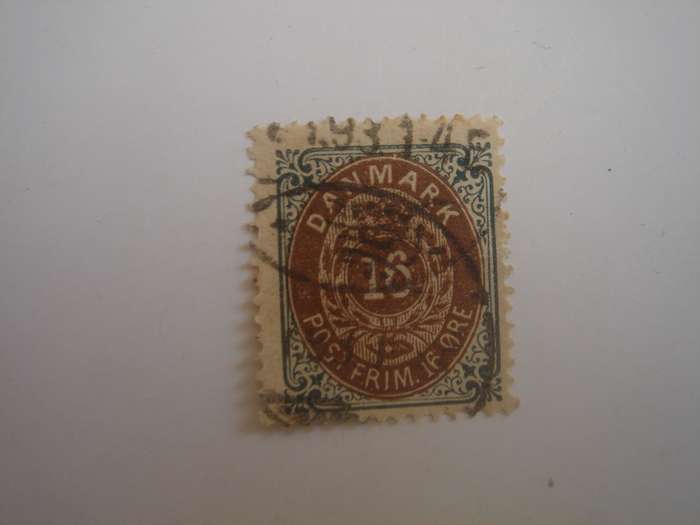 1875 Denmark Numerals SG84 used, stamped