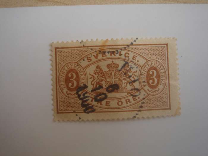 1874 Sweden Official Stamp SG O 28 used, stamped