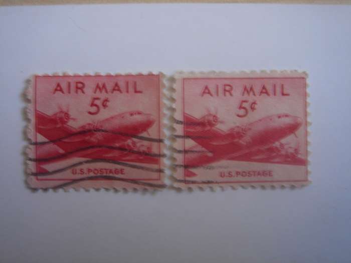 1947 USA Airmail 2x SG A943 used, stamped