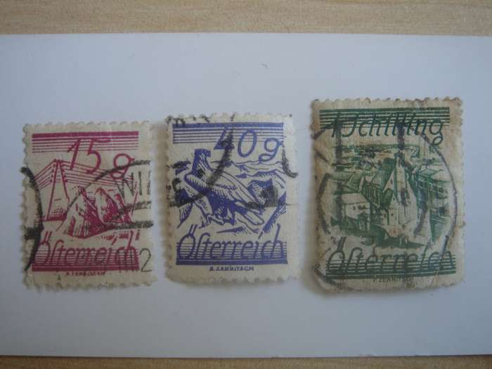 1925 Austria - Views SG577,583,587 used, stamped