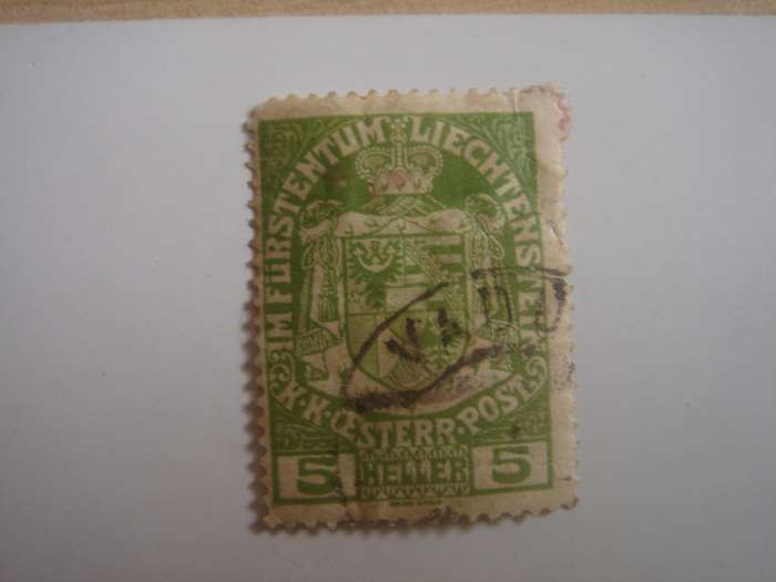 1917 Liechtenstein - Coat of Arms SG8 used, stamped