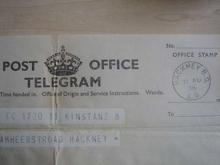 1936 England - Post Office Telegram - postal item used, stamped in Hackney