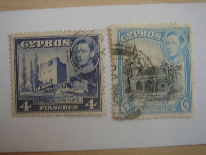1938 Cyprus - King George VI SG156b,158 used, stamped