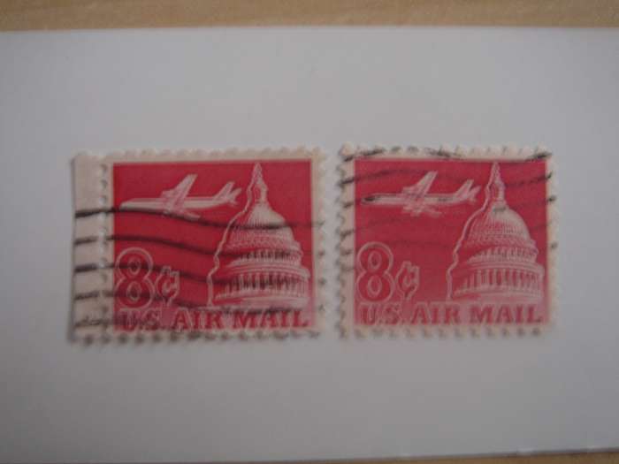 1962 USA - Airmail 2 x SG A1211 used, stamped