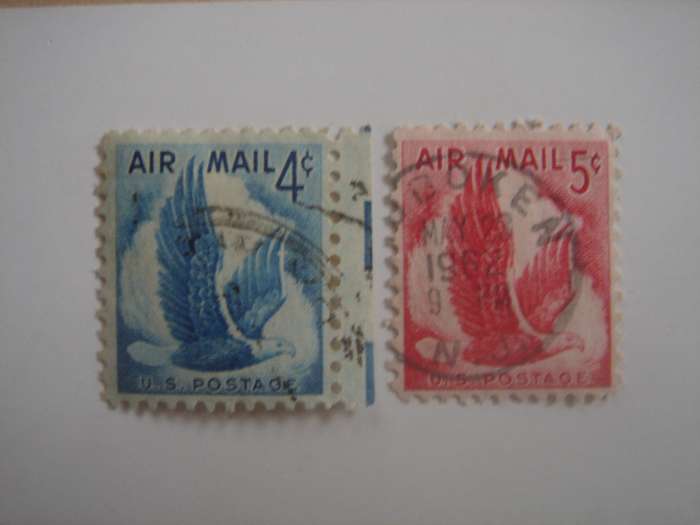 1954 USA - Airmail SG A1066-1067 used, stamped