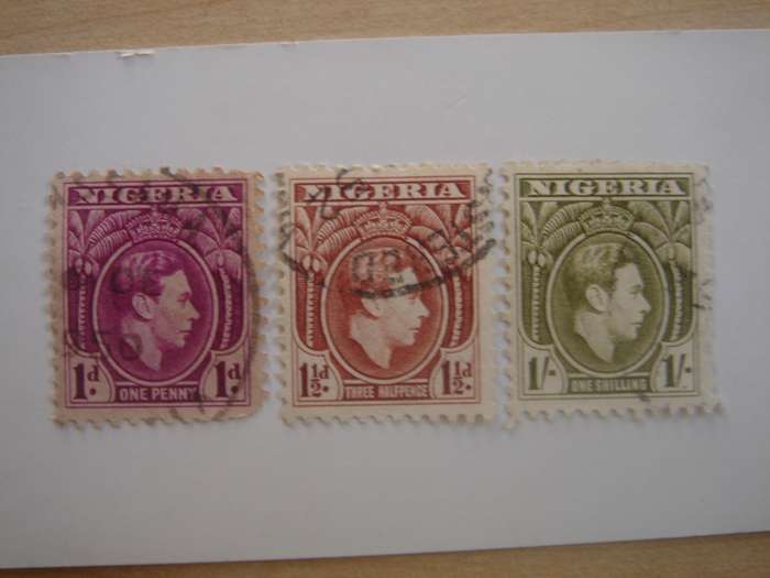 1938 Nigeria -King George VI - SG50b,51,56a used, stamped
