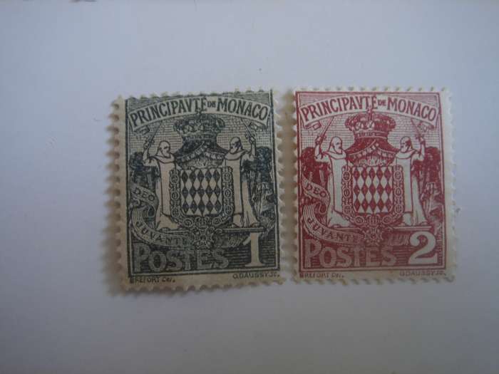 1924 Monaco - Coat of Arms SG73-74 mint, hinged