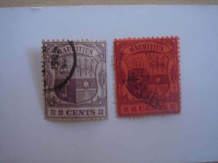 1900 Mauritius - Coat of Arms - SG139,168 used, stamped