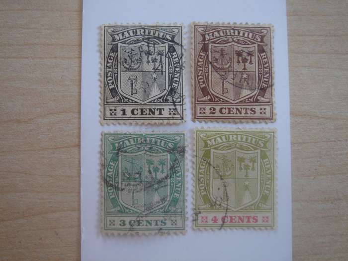 1910 Mauritius - Coat of Arms - SG181,183-184,206 used, stamped