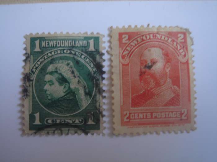 1897 Newfoundland - Royal Portraits - SG85a,87 used
