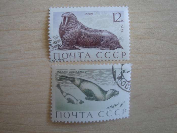 1971 USSR - Marine Fauna SG3970-3971 used, stamped