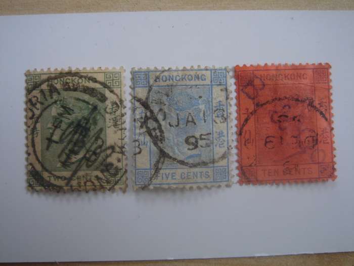 1880 Hong Kong - Queen Victoria - SG34a,40,56 used, stamped