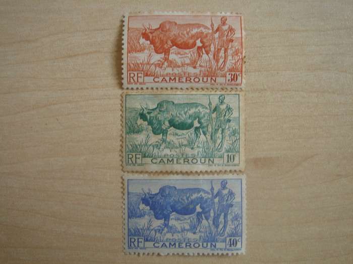 1946 Cameroon - Zebu SG232-234 unused, hinged