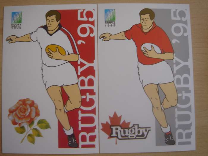 1995 RSA - Rugby World Cup Teams - 16 unused postcards