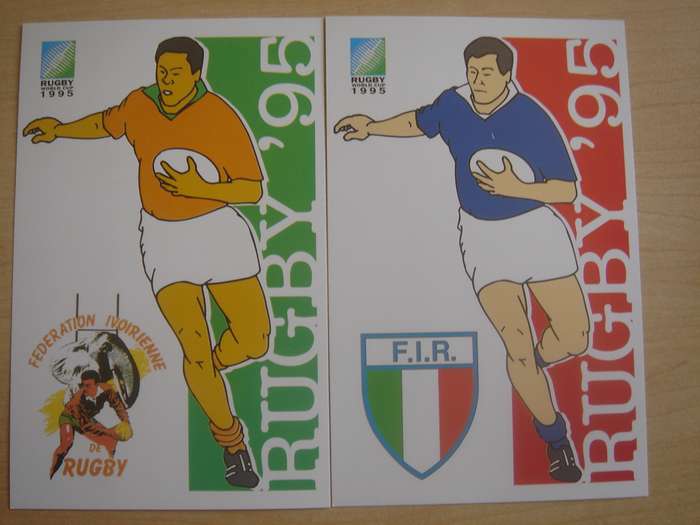 1995 RSA - Rugby World Cup Teams - 16 unused postcards