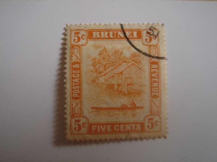 1908 Brunei - River Huts - SG69 used, stamped