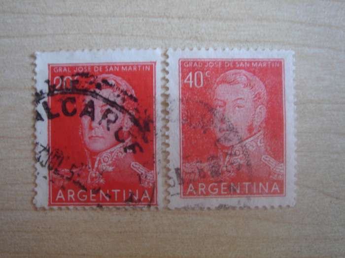 1954 Argentina - San Martin - SG862-863 used, stamped
