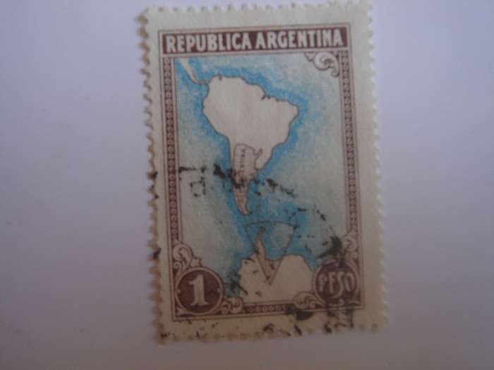 1951 Argentina - Map - SG826 used, stamped