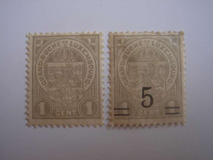 1906 Luxembourg - Coat of Arms - SG157, 212 optd (1916) mint, hinged