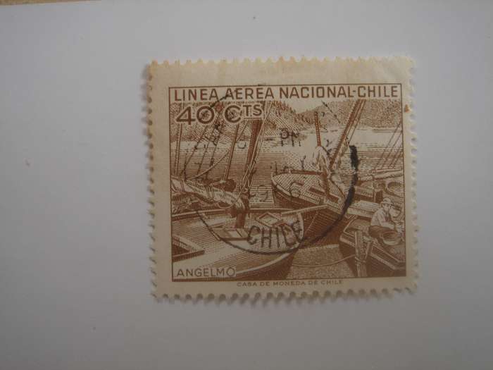 1965 Chile - Air - Angelmo Harbour SG561 used, stamped