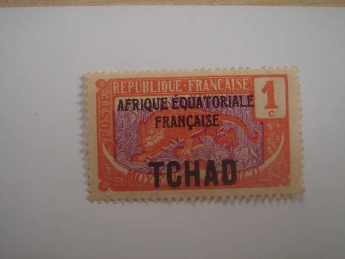 1924 Chad - Leopard 1 C optd - SG19 used, not stamped